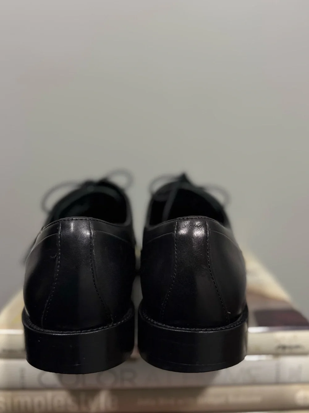 Steve Madden Black Leather Lace-Up Derby Shoes